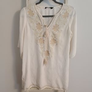 Ark & Co♡ Embroidered tassle tunic coverup